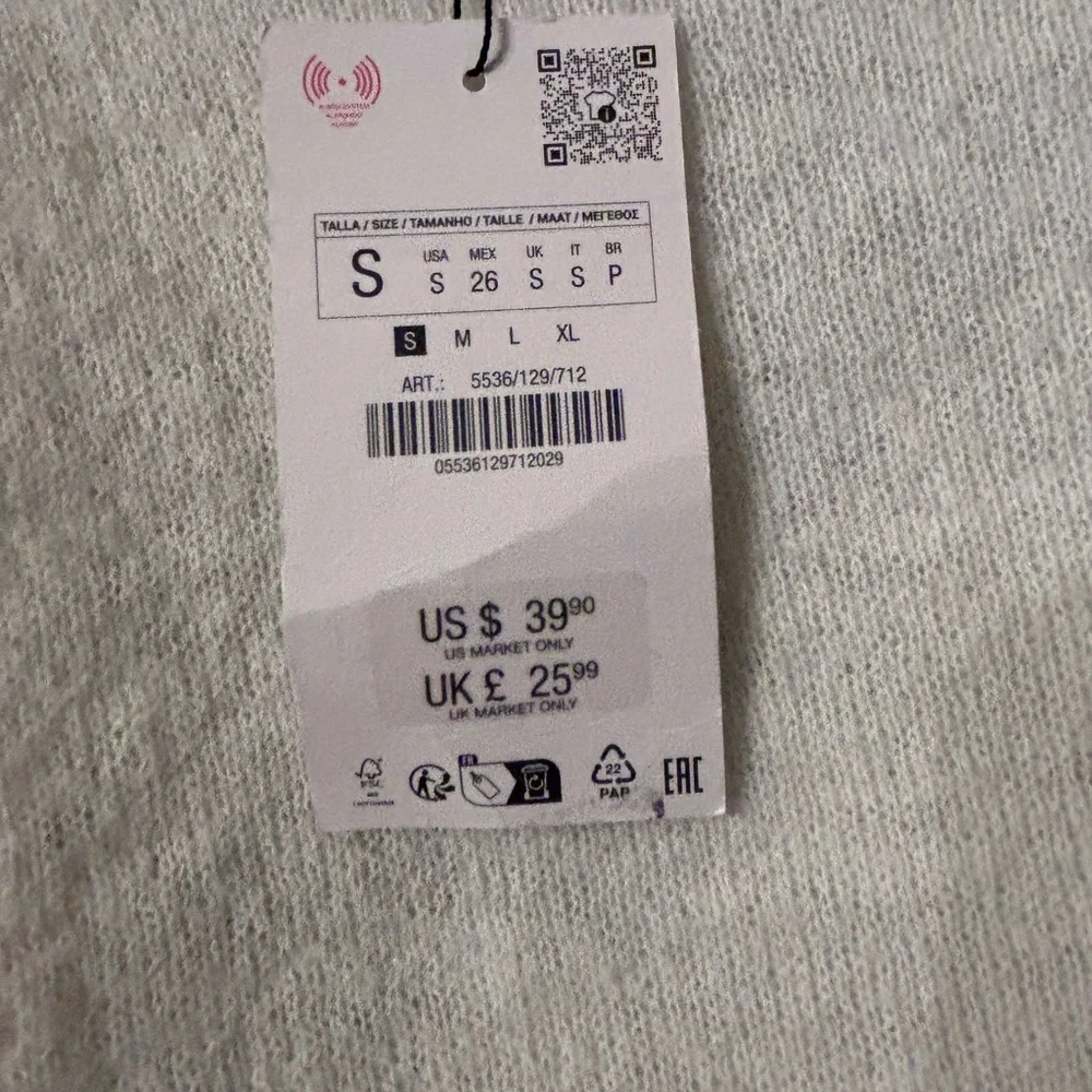 ZARA NWT Cream Knit Sweater Lightweight Pullover SZ S Coquette